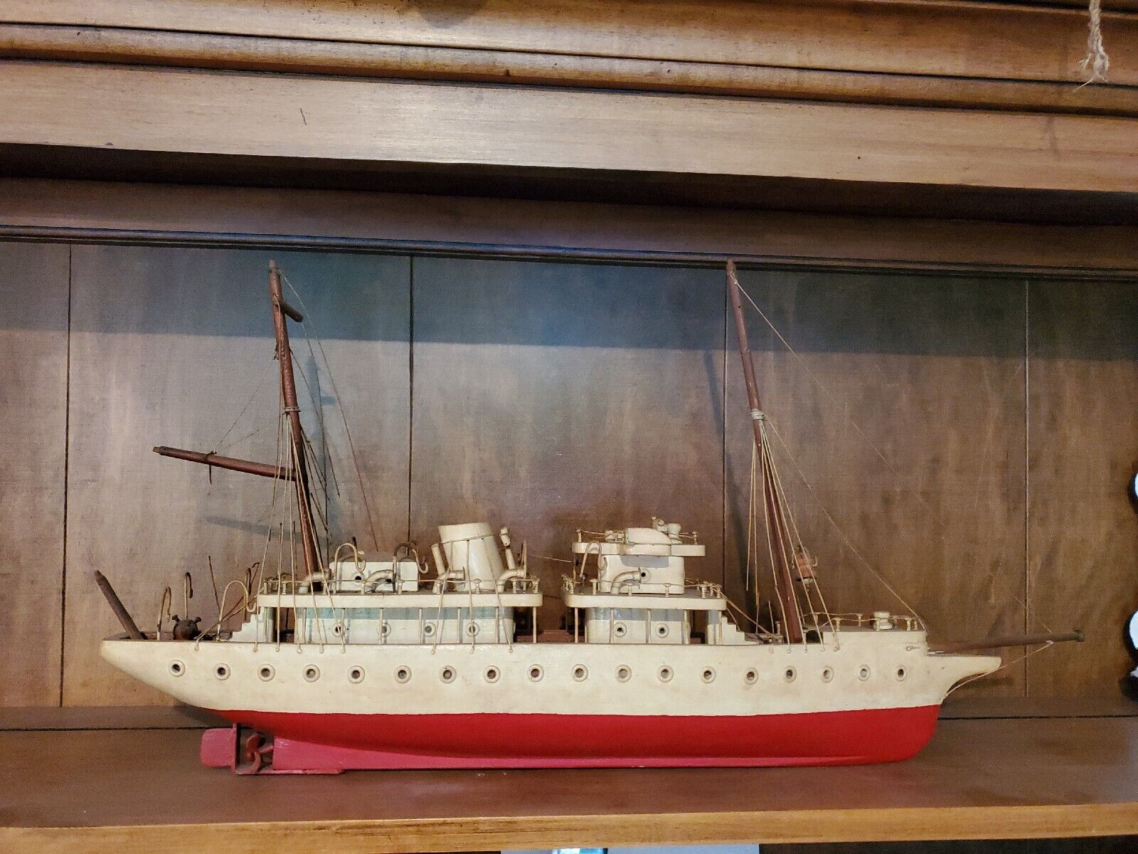 RARE Custom 1880-1920 Handmade Wooden Ship Steam Boat Cruise Sail Model 🚢 