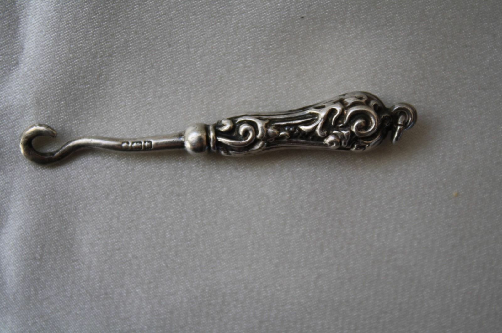 Antique British 1900s Sterling Silver Boot Hook Made in England
