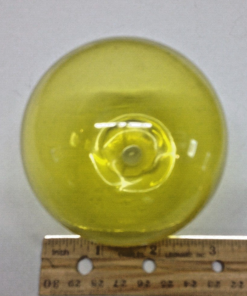 Glass Fishing Float Witch Ball Yellow 3\