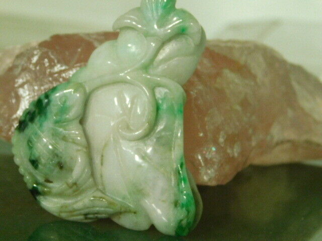 Green  Jade Large Lucky Fish Exotic Carving