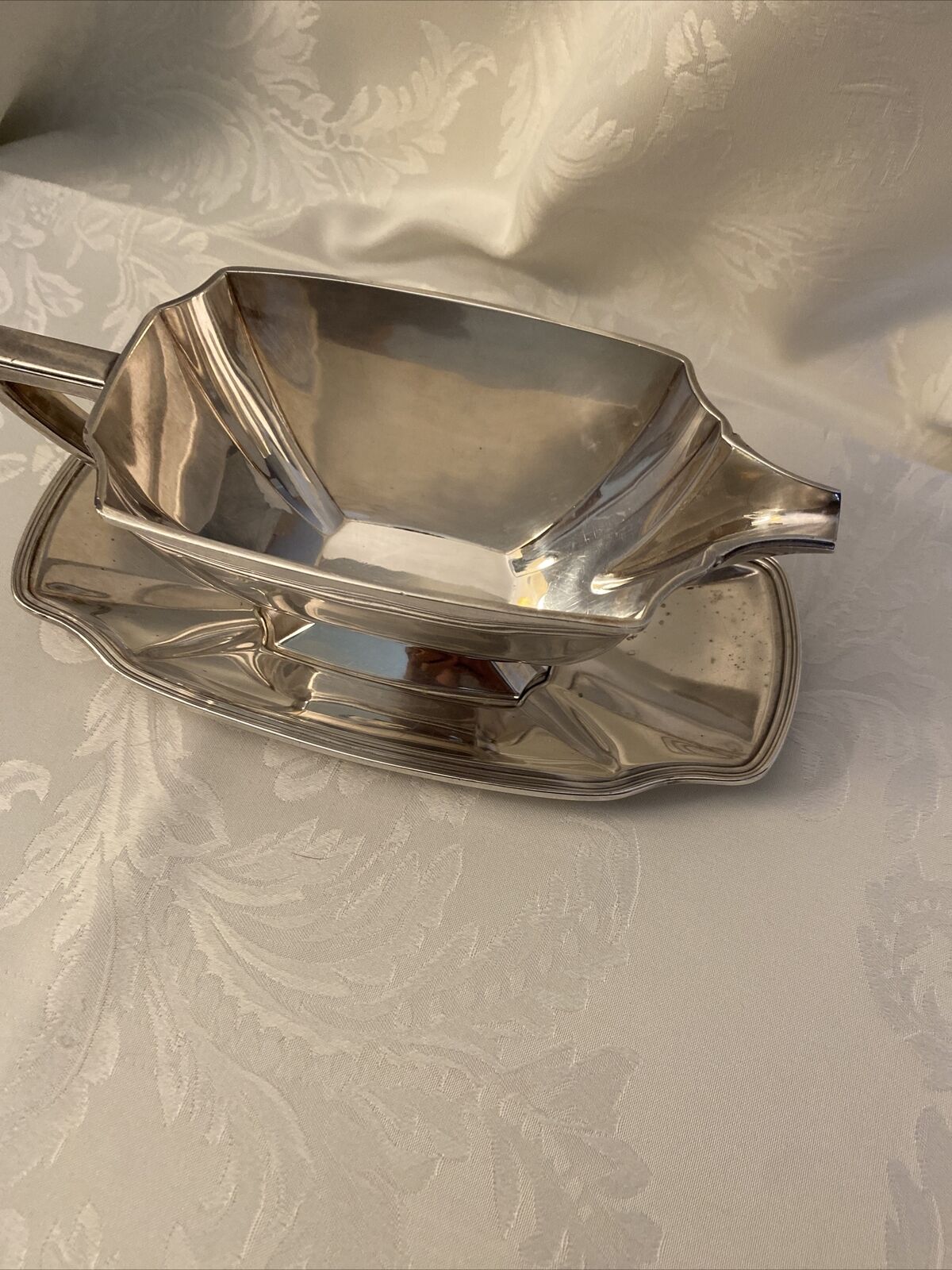 Silver Plated Gravy Boat W/underplate 1847 Roger Bro Epns 008841
