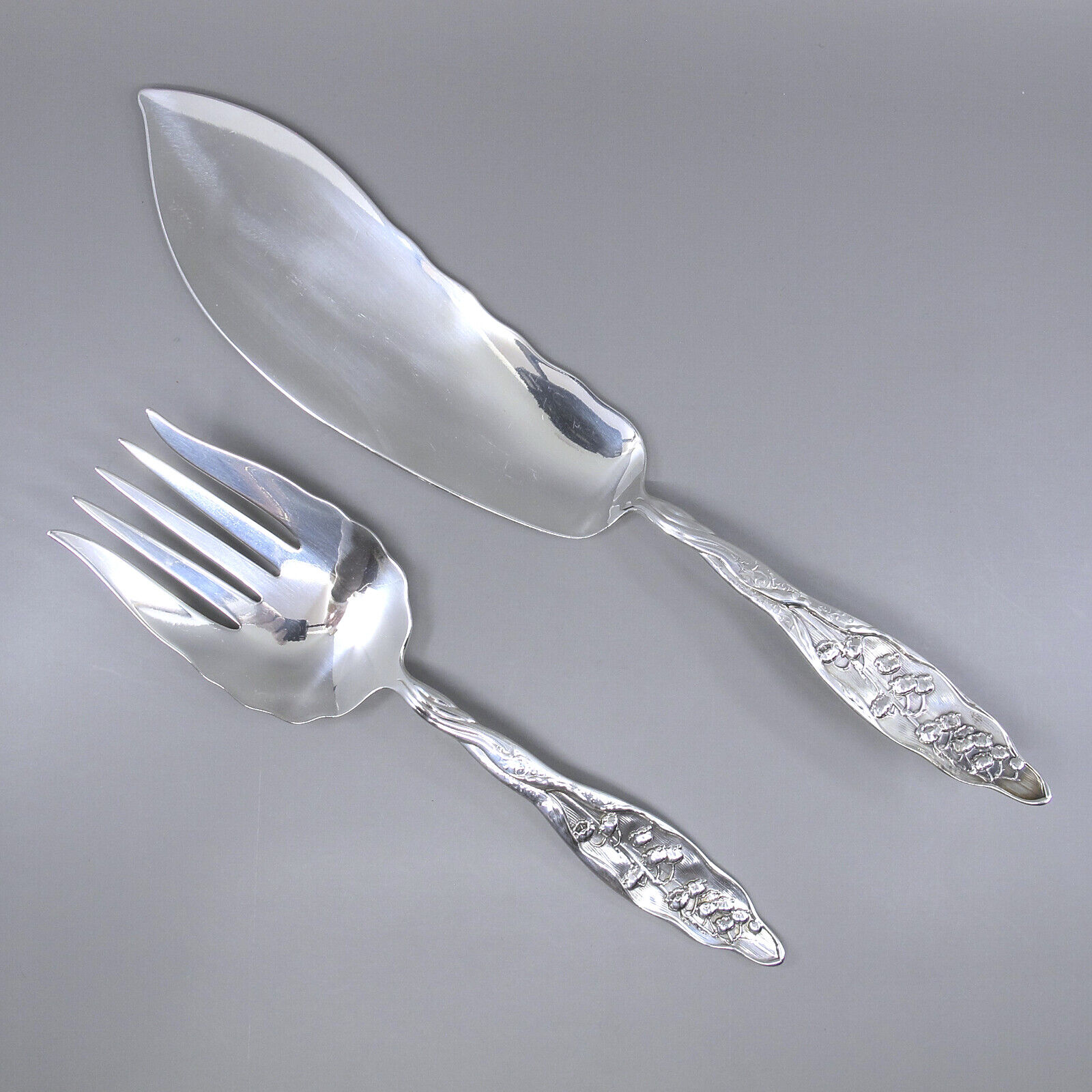 LILY OF THE VALLEY by WHITING Sterling Large Fish Serving Set 248g \