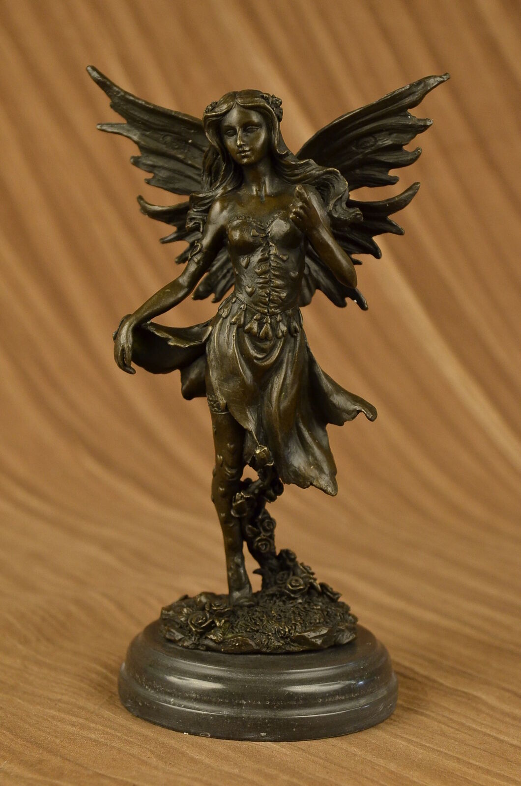 Art Nouveau Style Bronze Fairy Woman Statue On Marble Bass , bronze Sculpture NR