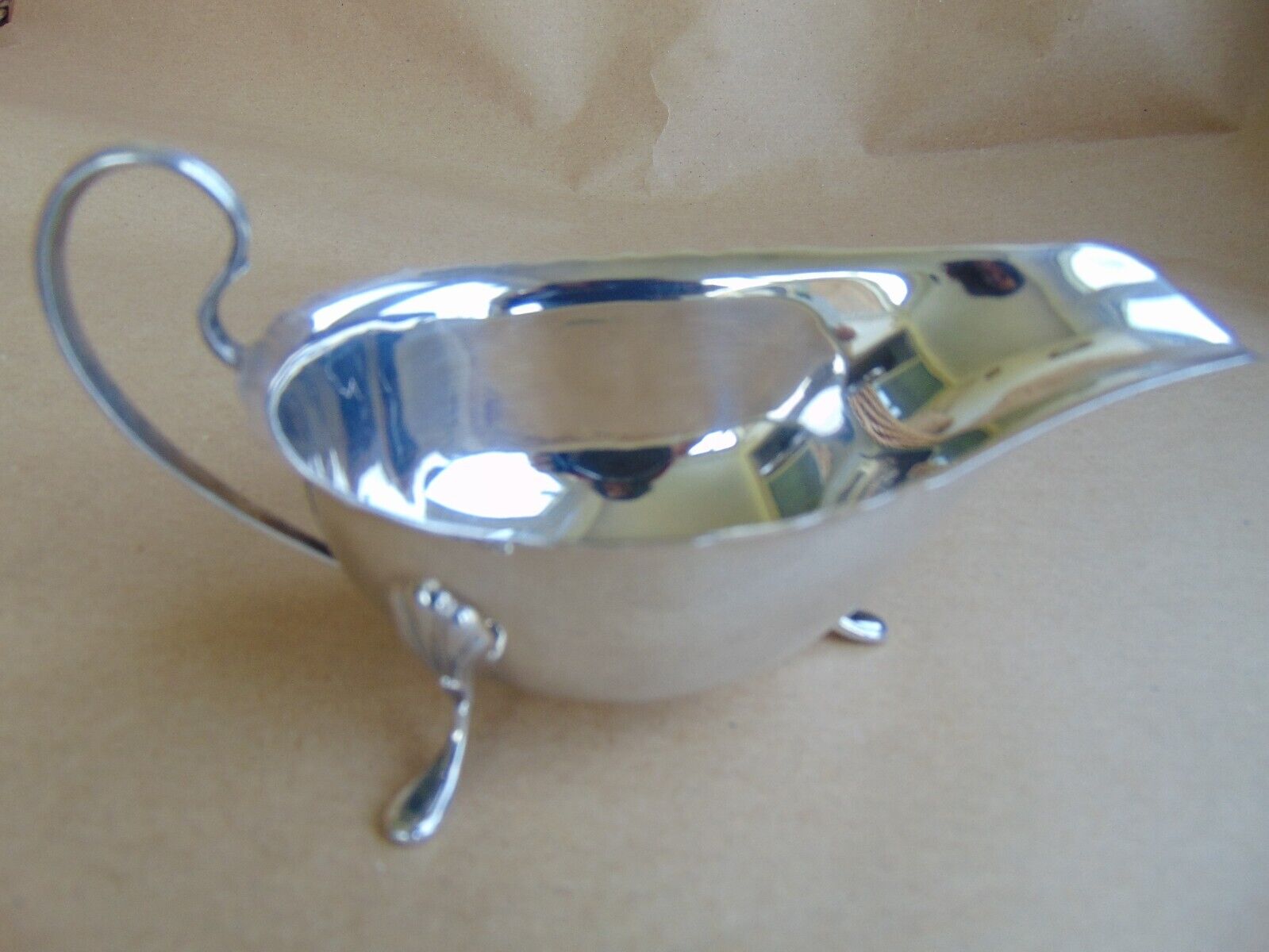 LOVELY ANTIQUE STERLING SILVER SAUCE BOAT 1928