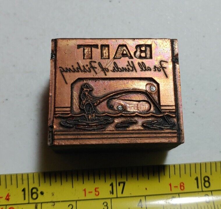 Vintage Letterpress Printer Block Bait For All Kinds of Fishing Fisherman