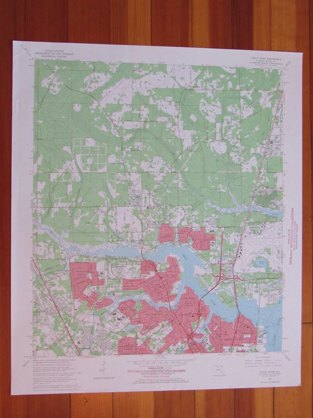 Trout River Florida 1966 Original Vintage USGS Topo Map