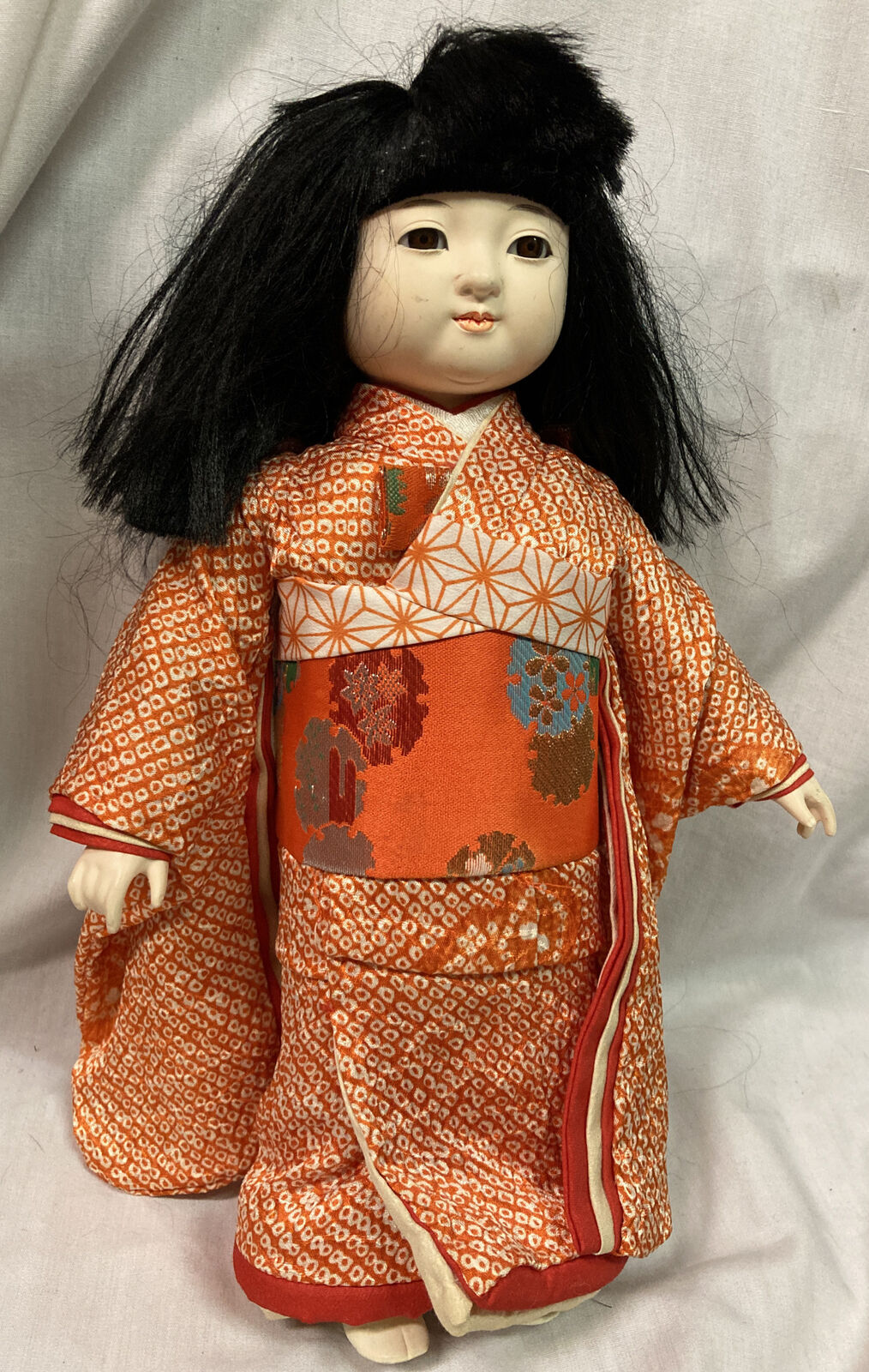 Japanese Antique Cool and Beautifu Doll  Kimono Doll ( No base )