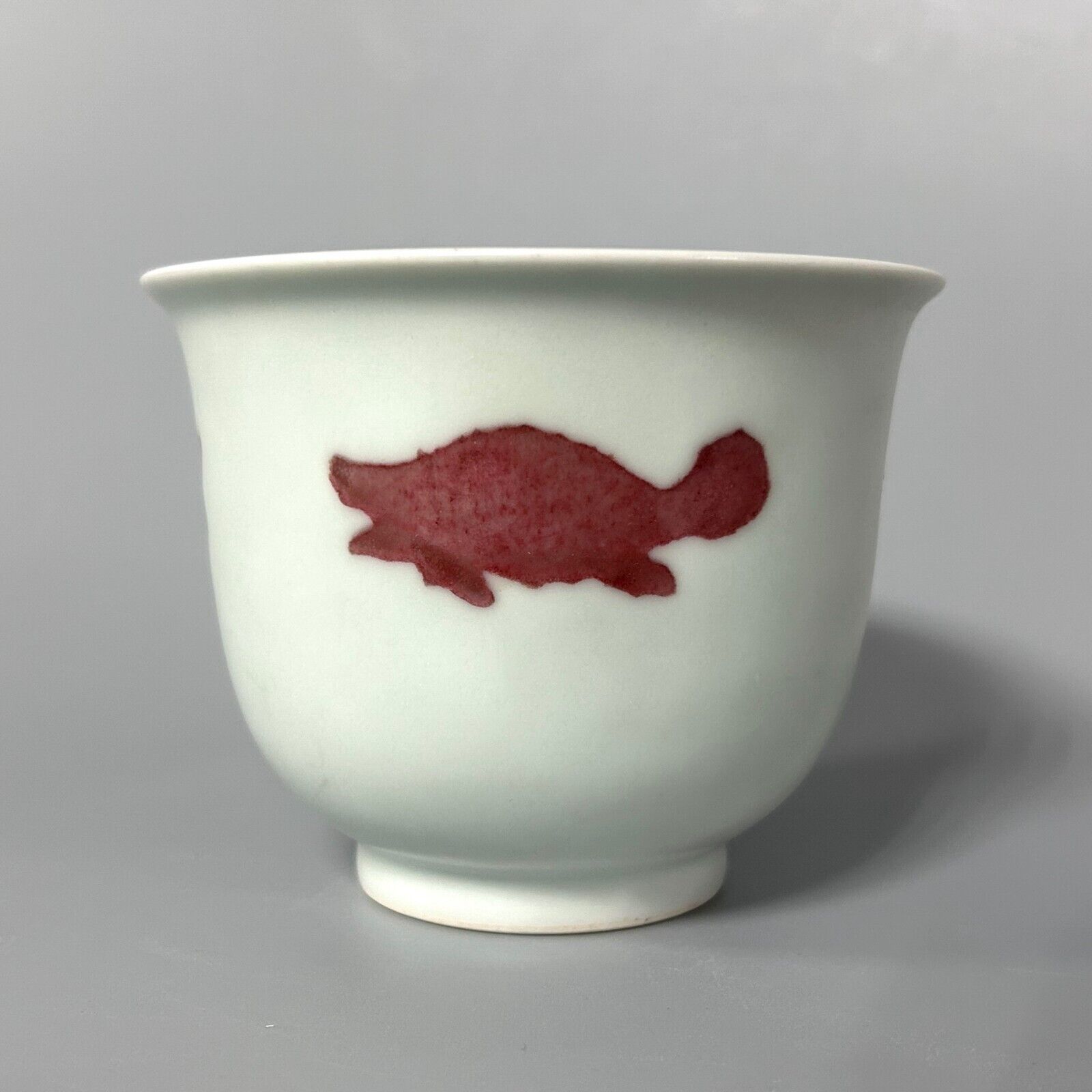 Ming Xuande Underglaze Red Fish Bell-shaped Bowl Ancient Chinese Porcelain