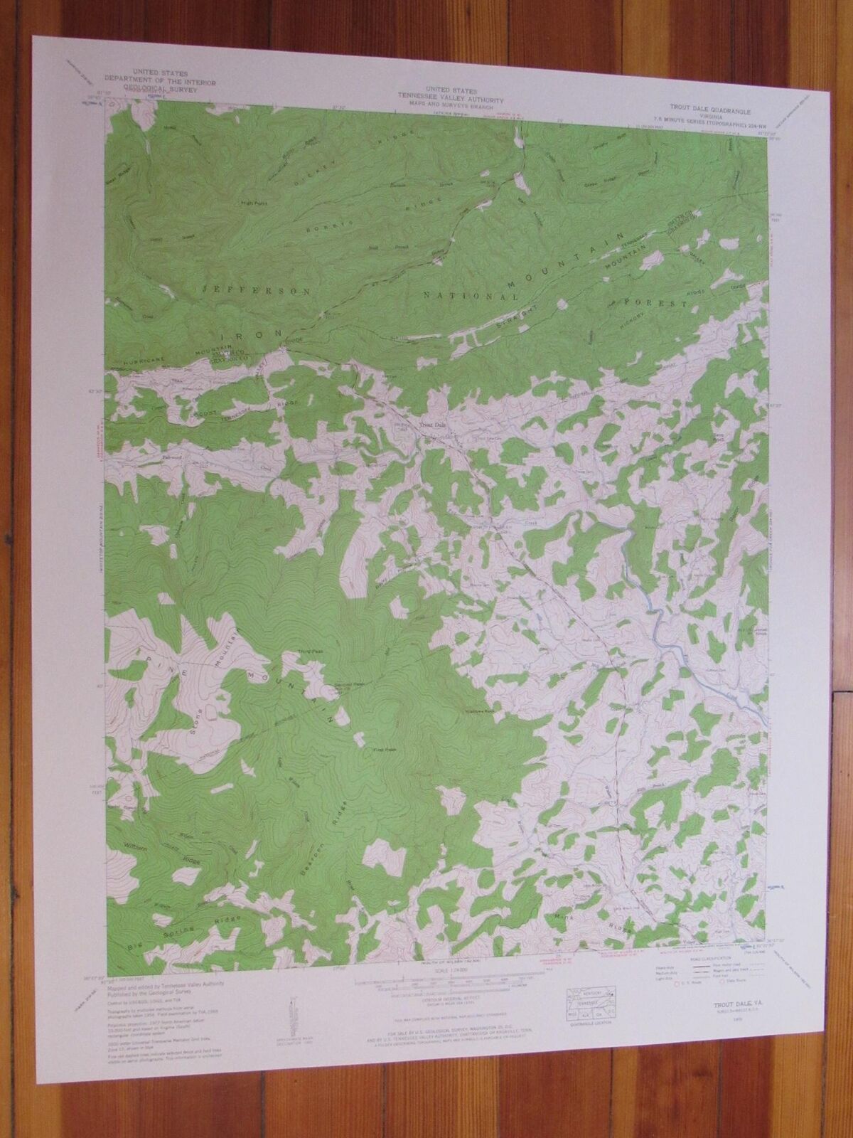 Trout Dale Virginia 1960 Original Vintage USGS Topo Map