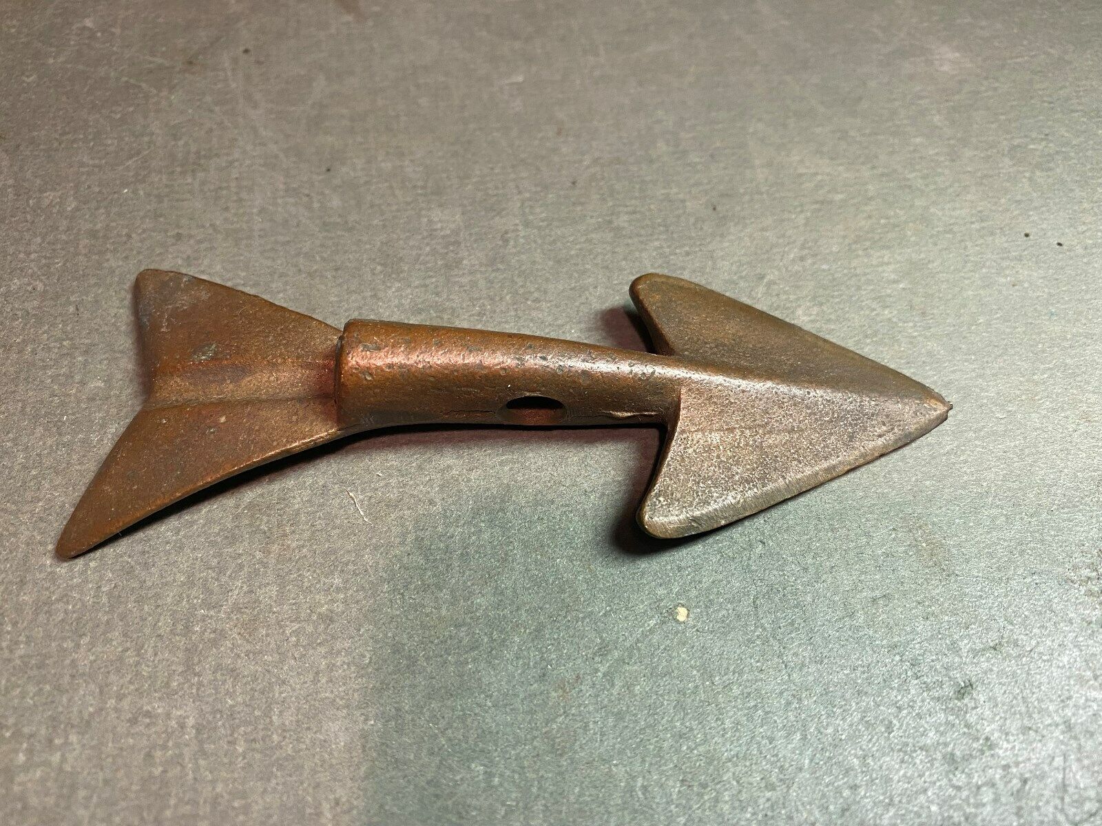 Nice brass or bronze vintage harpoon spear tip or fishing lance tip