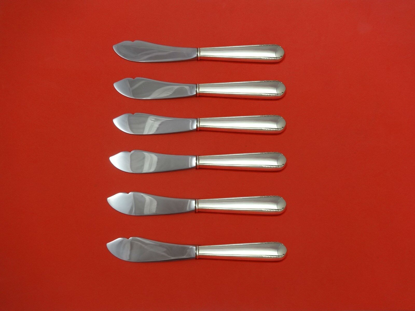 Silver Stream by Manchester Sterling Silver Trout Knife Set 6pc. Custom 7 1/2\