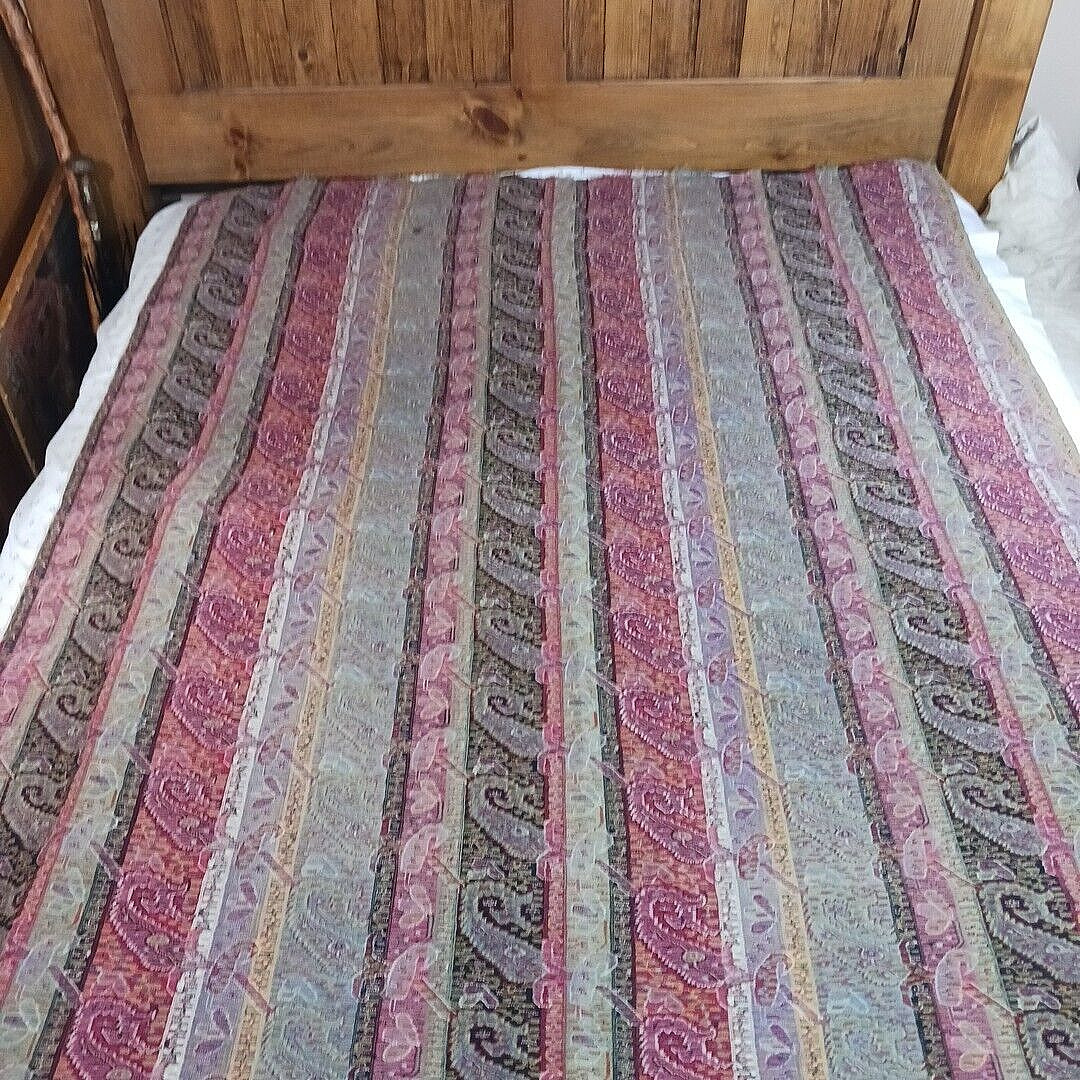 Antique Kashmir Paisley Fish Motif Large Shawl Textile Fabric 118\