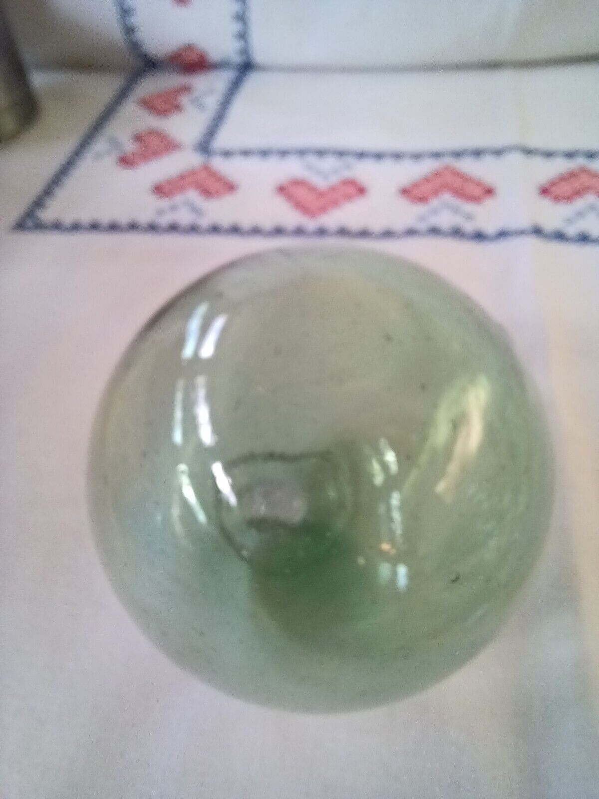 Blue/Green Fishing Float 3  1/4” Diameter Vintage Aqua Glass Ball