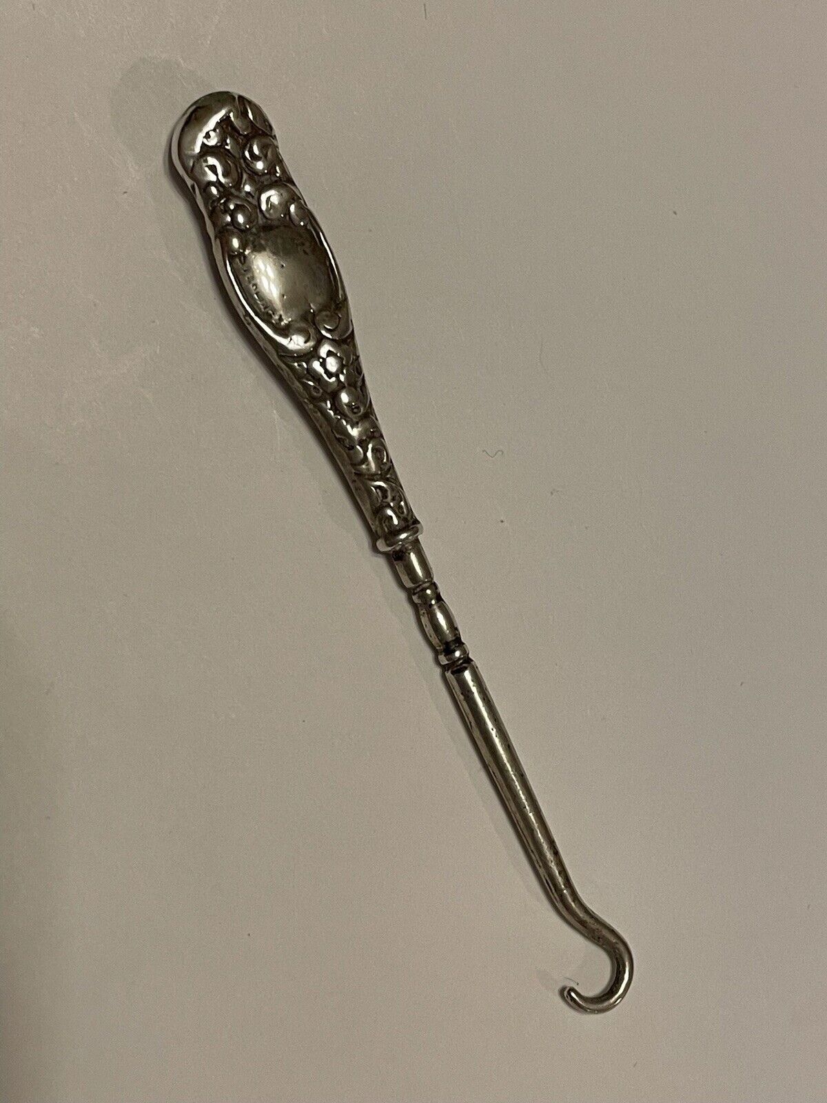 Antique Sterling Silver Glove Shoe Button Hook 3” Vanity Tool Good Condition #4