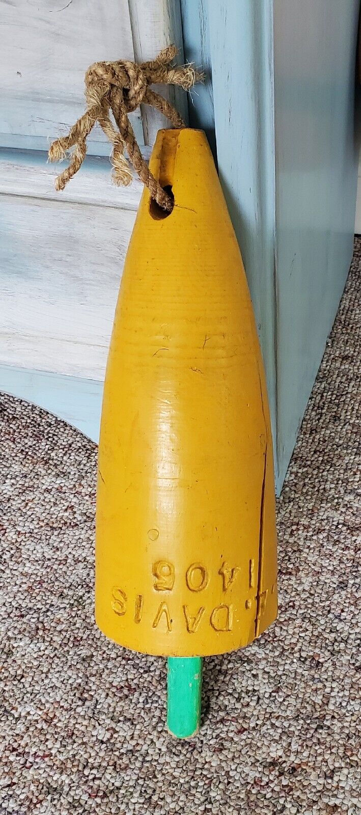 Authentic Vintage Maine Fishing Bouy Coastal Marker Beach Circa 1890 Carved Sign