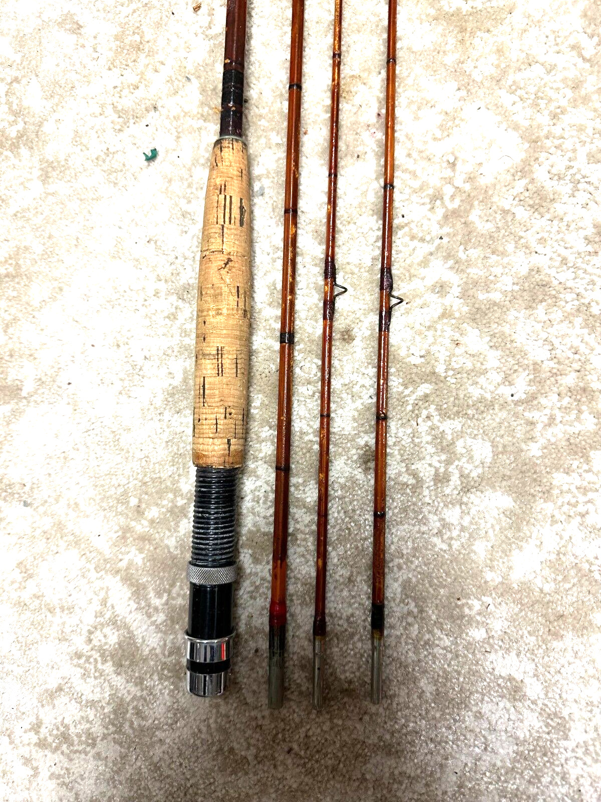 vintage 7' bamboo  4 piece fly  fishing rod pole Country Decor man cave