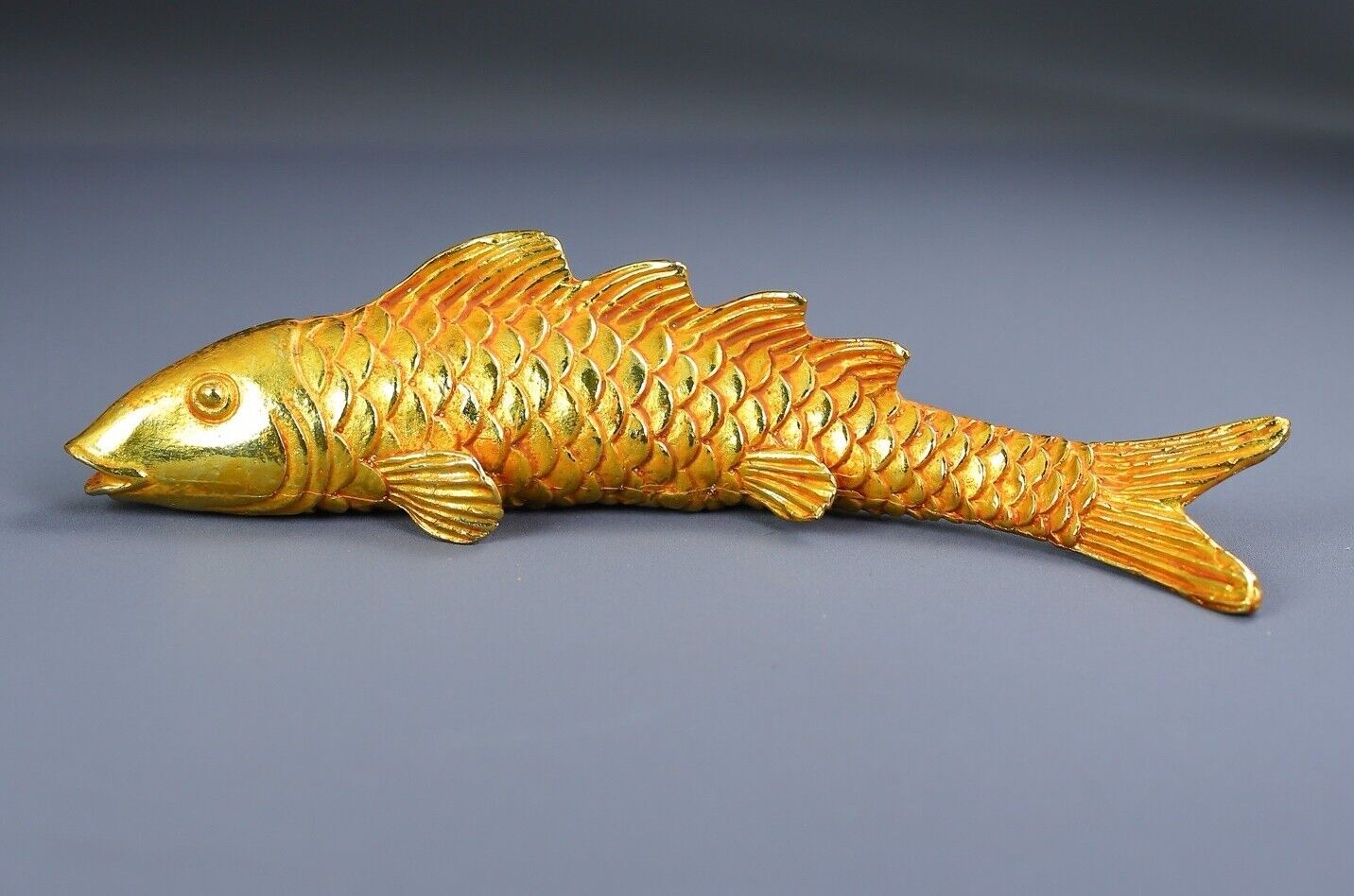 collectible copper gild sculpture auspicious fengshui small copper fish 