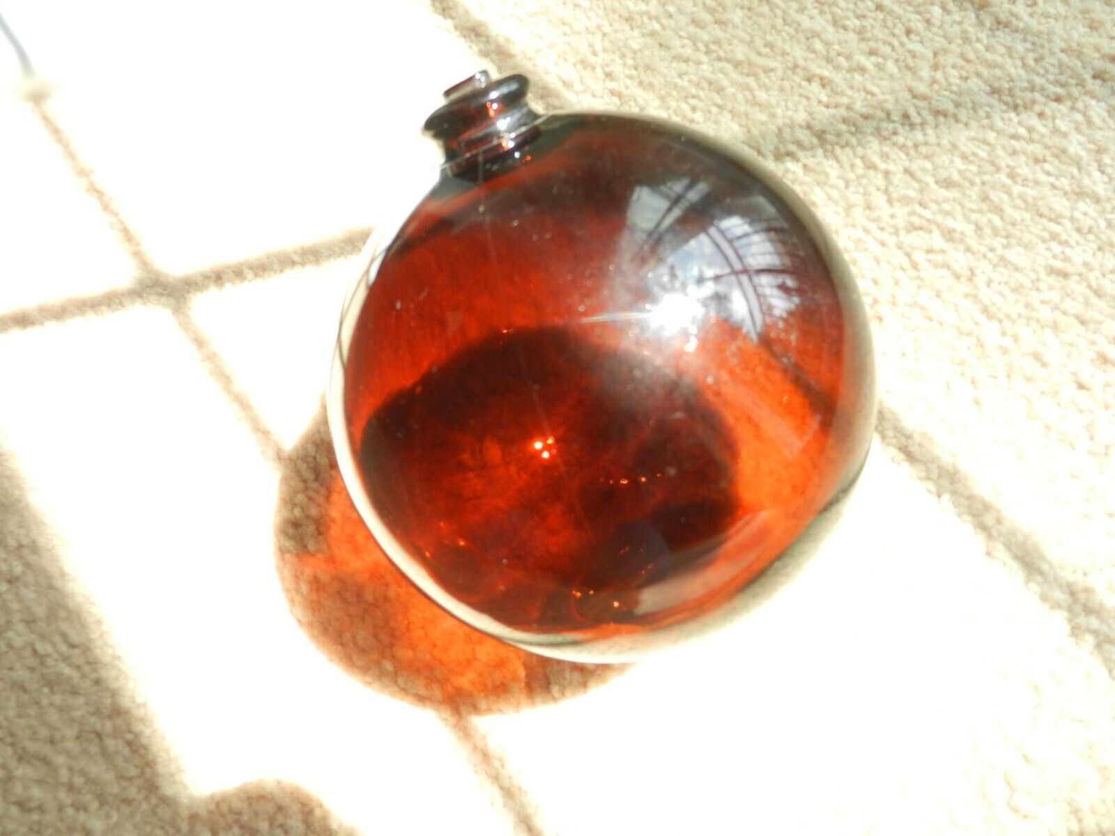 Vintage NW Amber Glass Fishing Float 14\