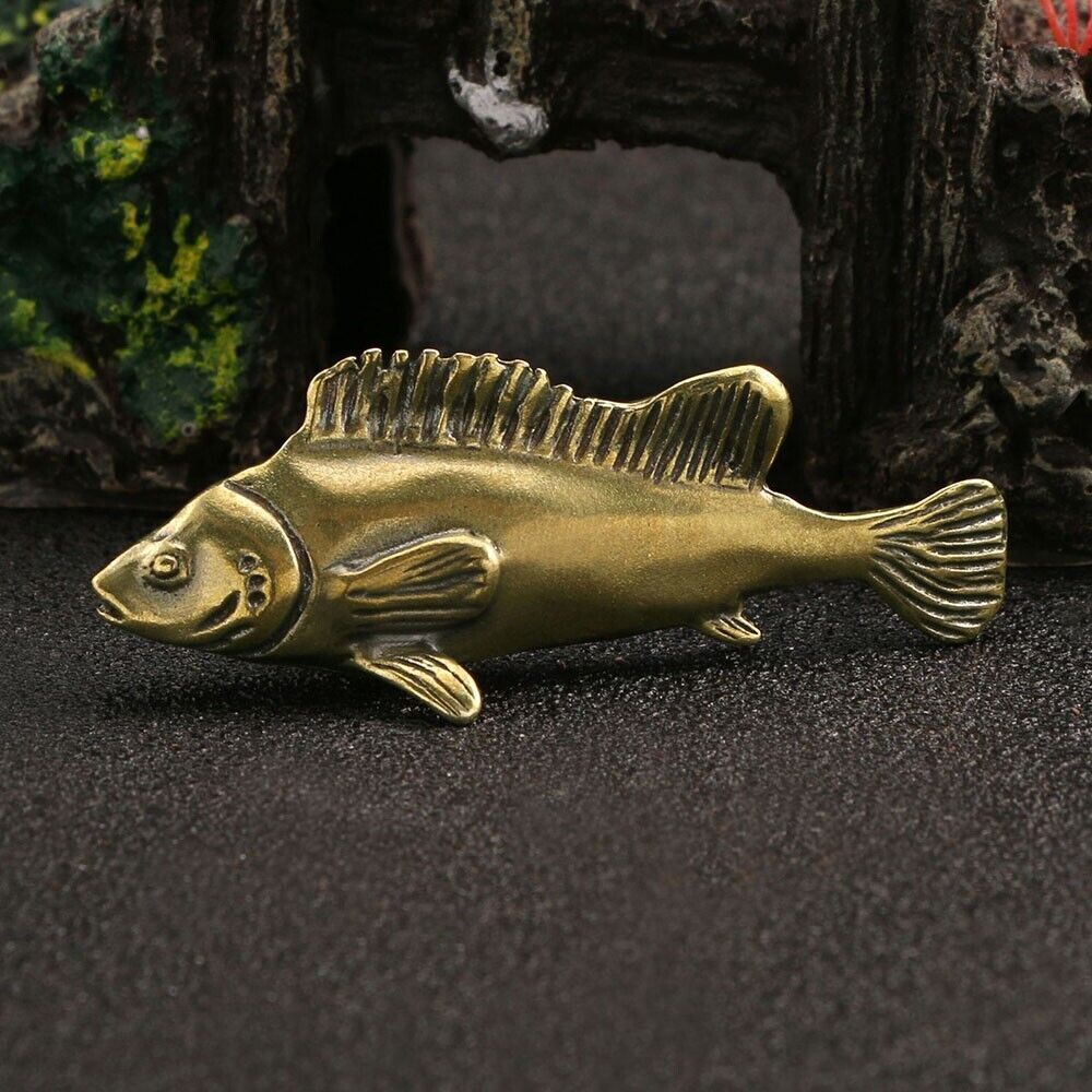 Brass Fish Figurine Statue Animal Figurines Toys Home Office Desktop Decoration