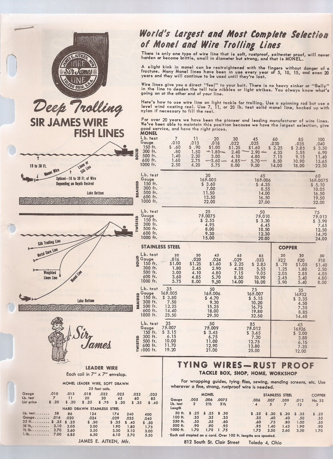 Vintage 1951 Sir James Aitken's Fishing Tackle Catalog Very Nice 