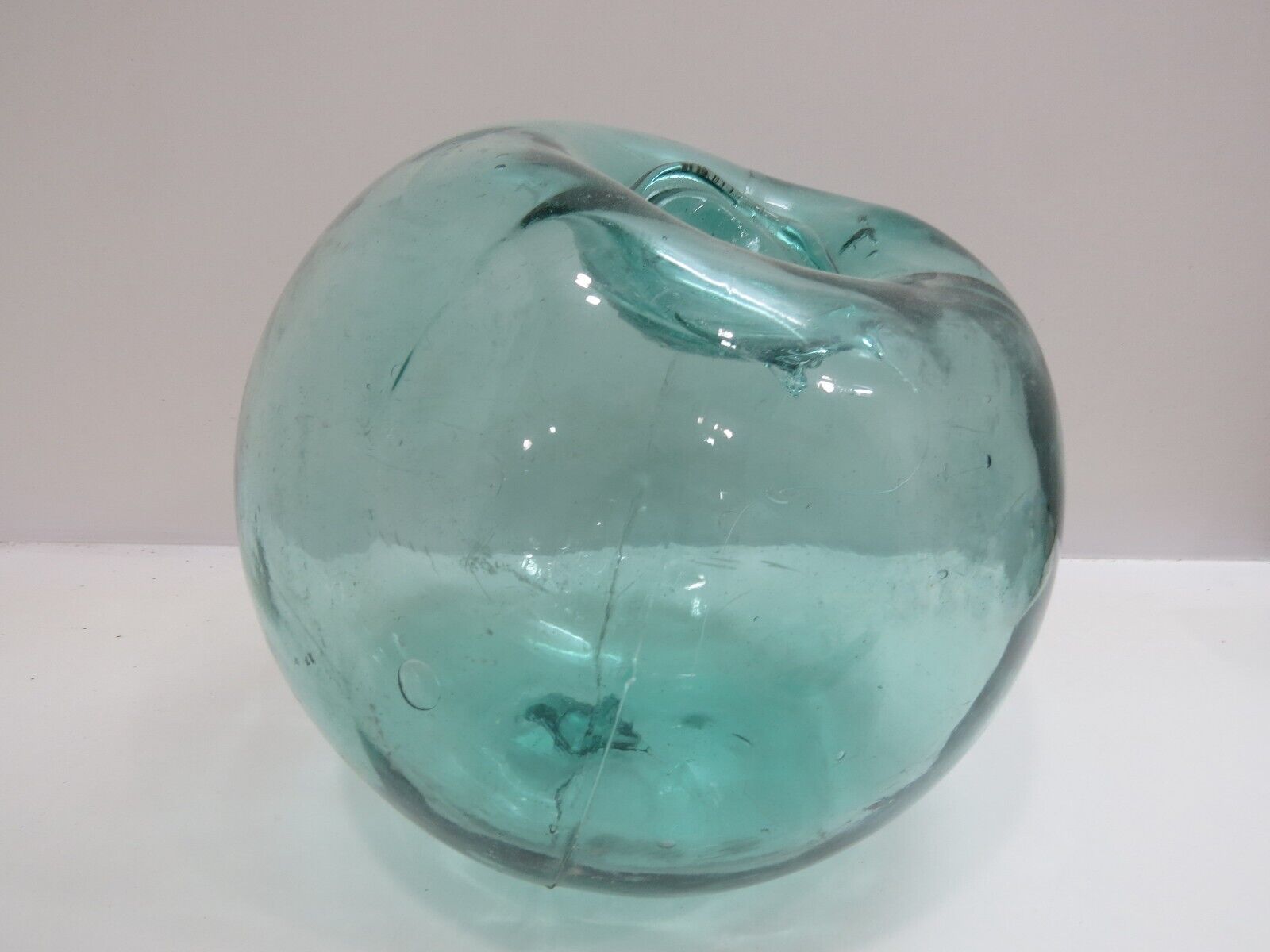 (X2088) 9.47 INCH RARE HUGE SPINDLE CHINESE SEAMER GLASS FLOAT BALL BUOY BOUY 