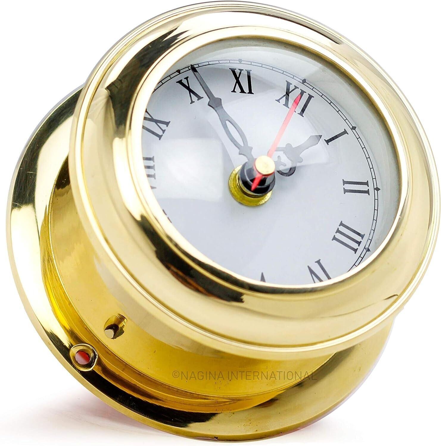 Nagina International, Solid Brass Ships Clock Maritime Gimbals Ship\'s Timekeeper