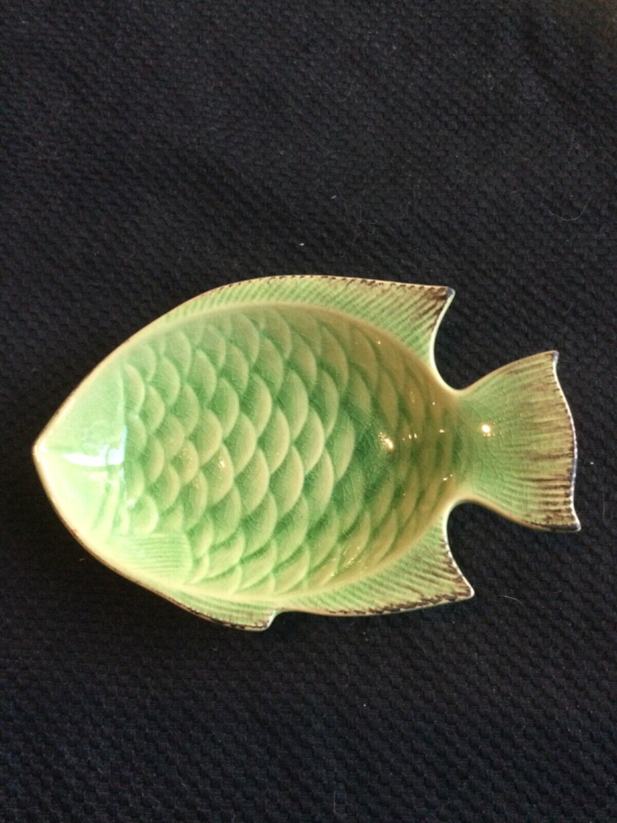 Vintage Light green Fish Dish by ND Exclusive of China  see description 