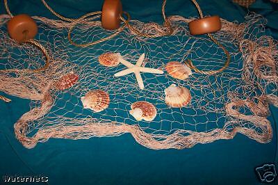 6\' X 8\'  Fishing Net Sea Shells Starfish Home Decor  Wall Display  