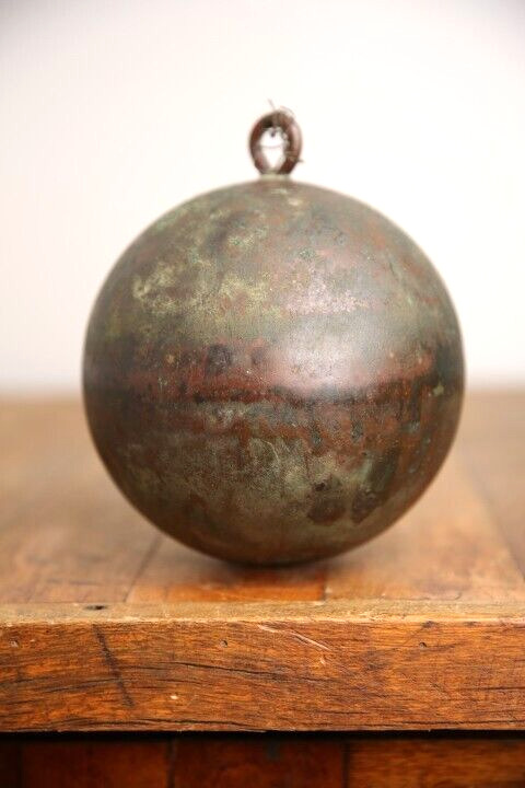 Antique Copper Ball Fishing Net Float Crab Cage Lobster Buoy Nautical Maritime
