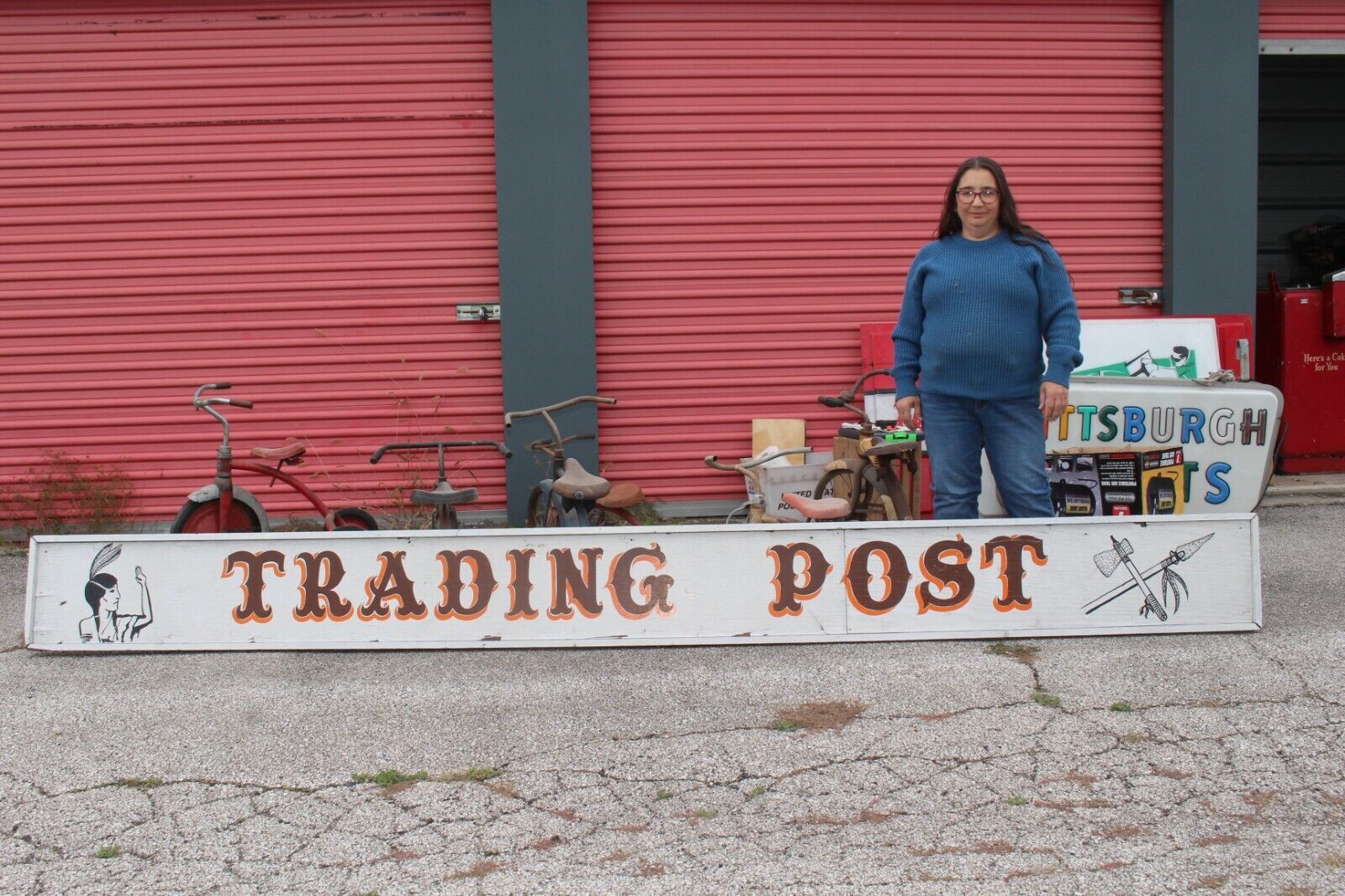 Large Antique Vintage 1950's Trading Post Store Fishing Hunting 146