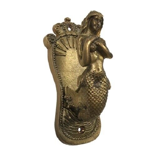 Mermaid Wall Hook Antique Vintage Style Solid Brass Beach Nautical Décor Boat
