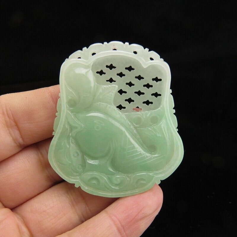 China, jade,collection,hand-carved, jade jadeite,jade,fish&choi, pendant D(187)