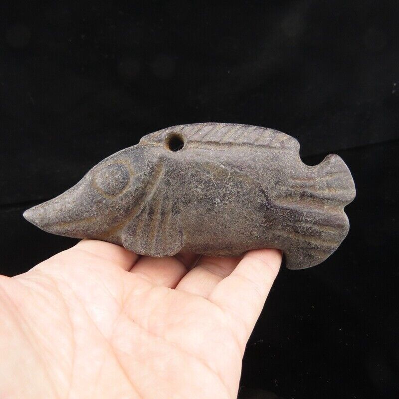 China old  jade,Hongshan culture,collection,unique,fish,statue G(028)