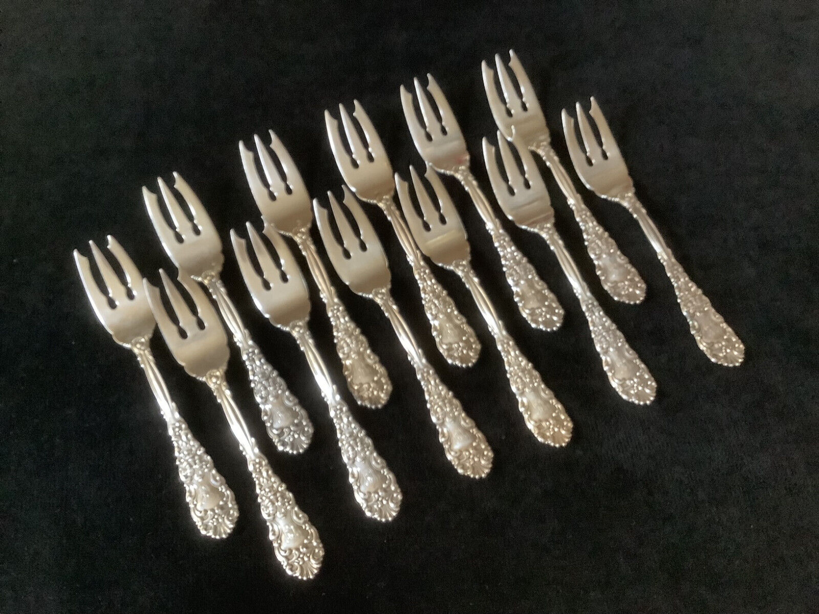 Dominick and Haff RENAISSANCE set of 12 pastry / fish forks - mono