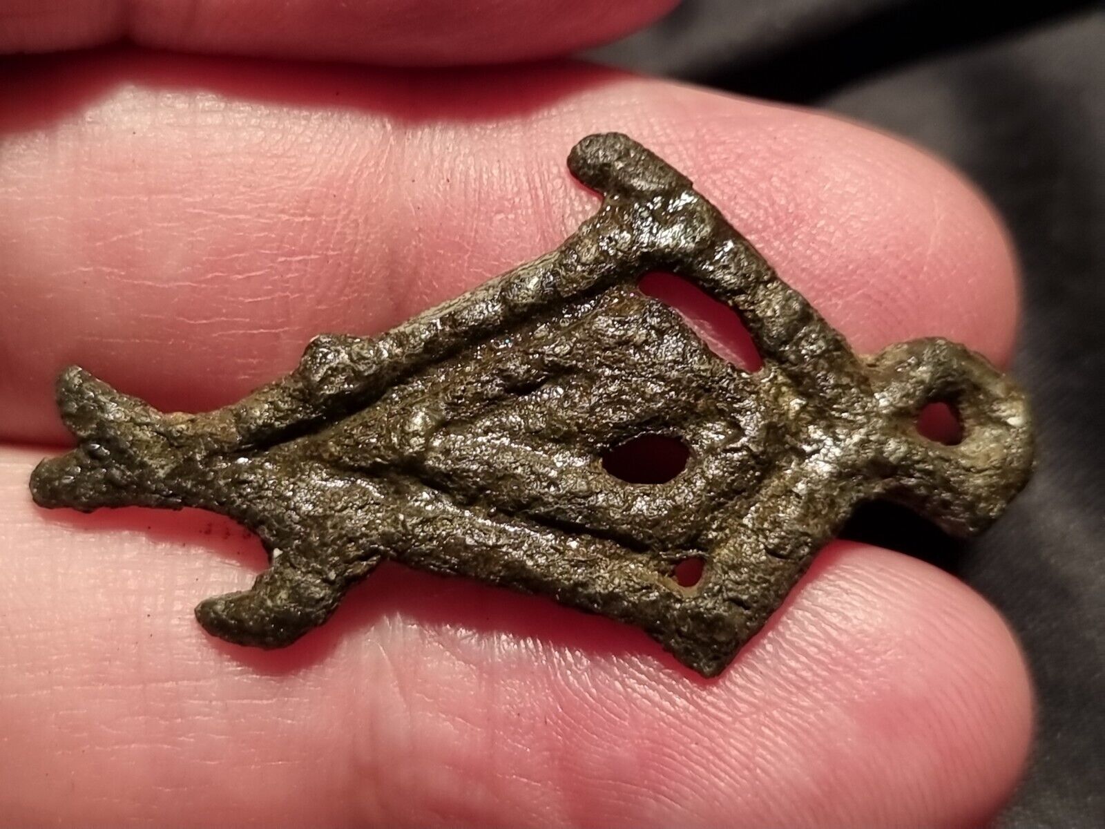 Viking stunning silver zoomphoric/fish amulet. A must read description. LA173L