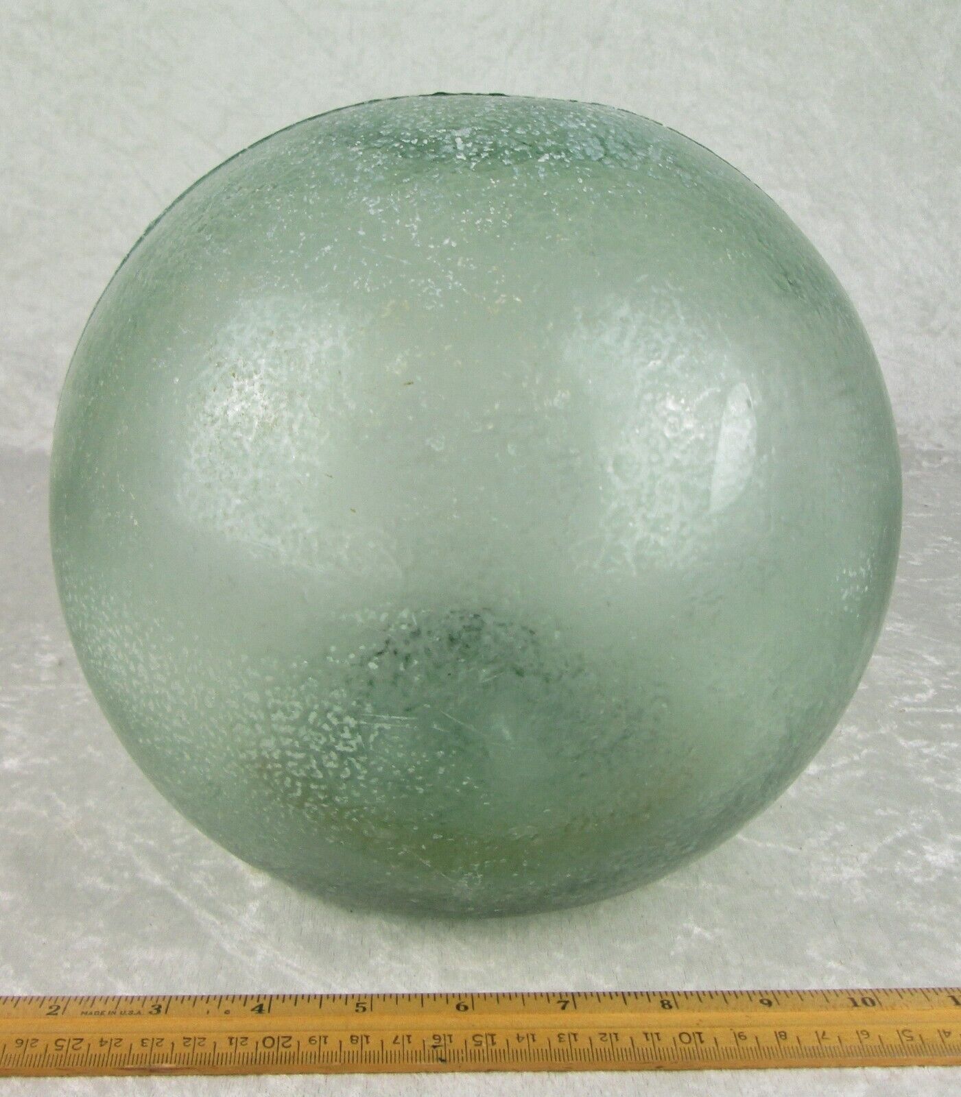 Japanese Green Glass Fishing Float Hand Blown 9 inch Diameter