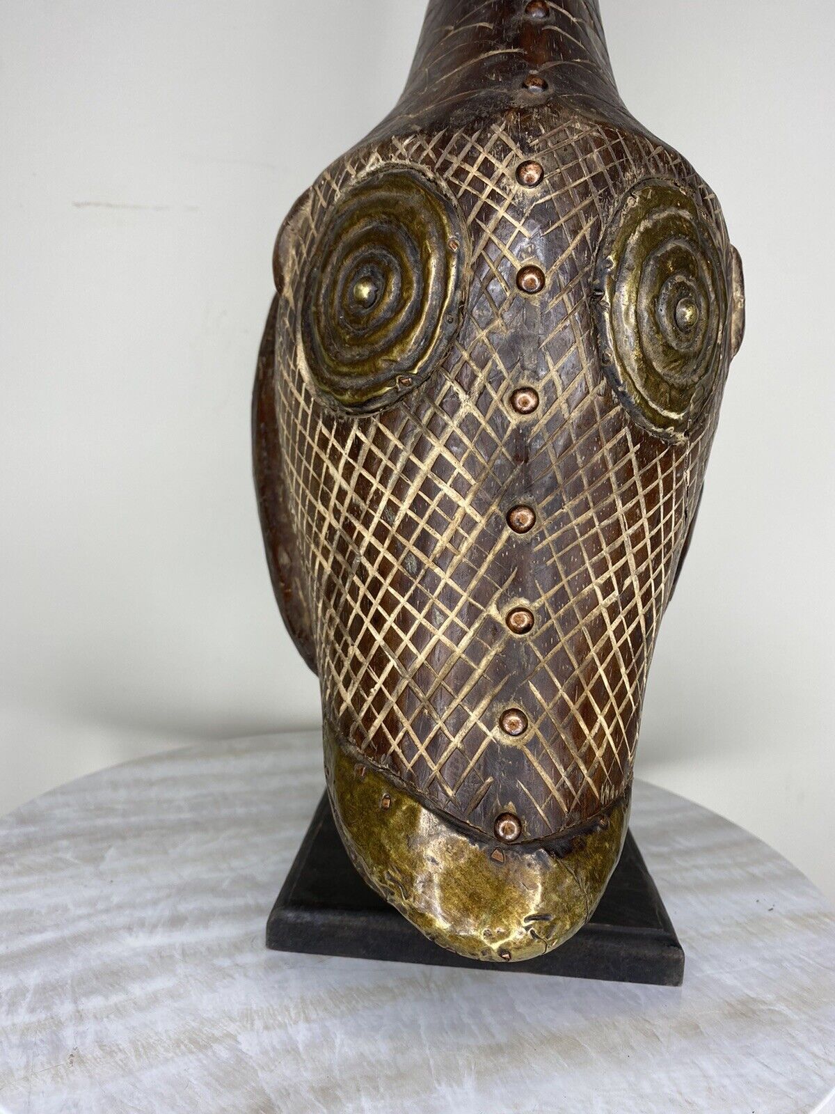 Bobo Fish Headcrest mask Burkina Faso African Art on stand