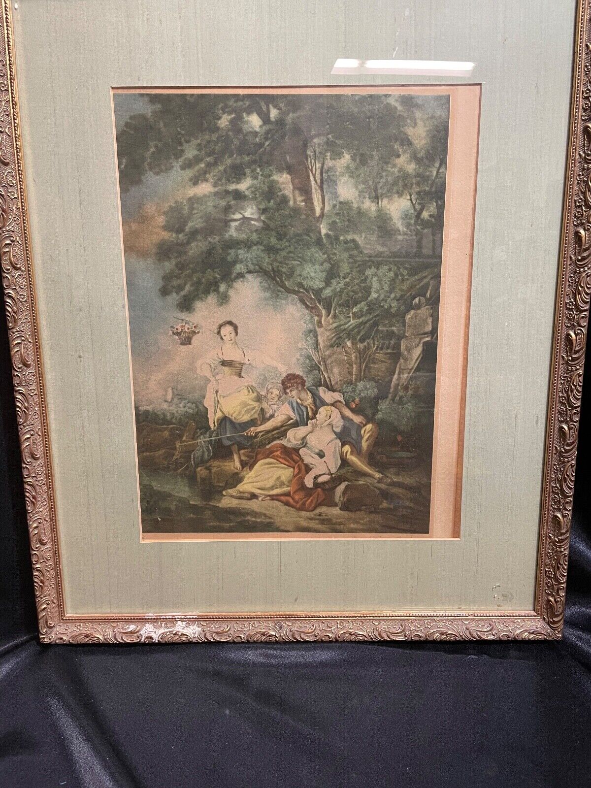 Bouchar framed prints - Circa 1920-30 - “Fishing Party” & “Fortune Teller” NYGS