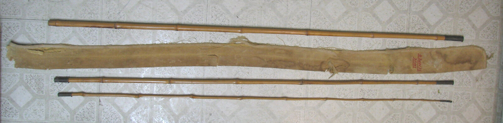 VINTAGE True Value Bamboo Cane Fishing Pole - 12\' - VERY NICE