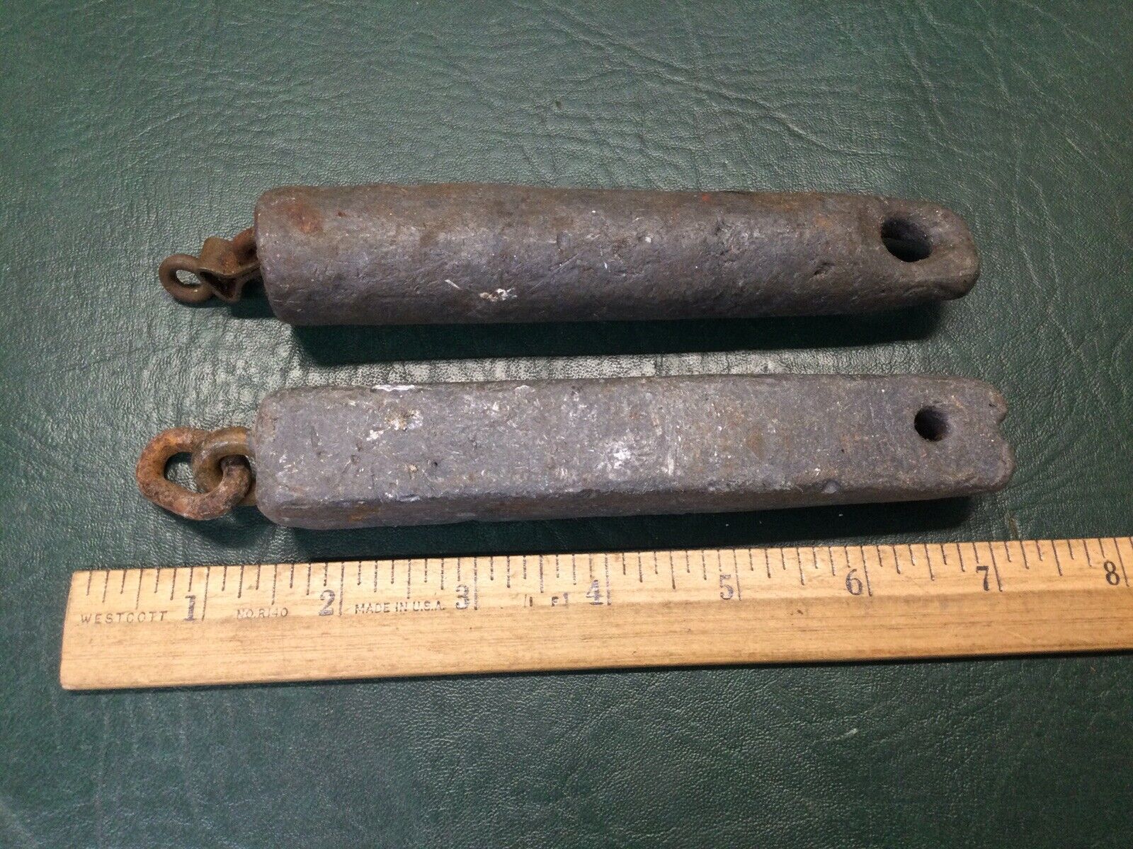 Two Antique Boat Nautical Maritime Pure Lead Sound Weights 