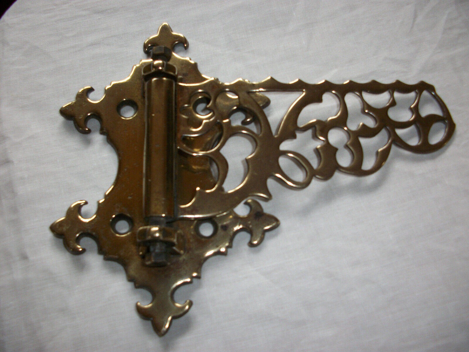 Decorative Victorian Brass Bracket Crane Hook Kitchenalia Fireplace