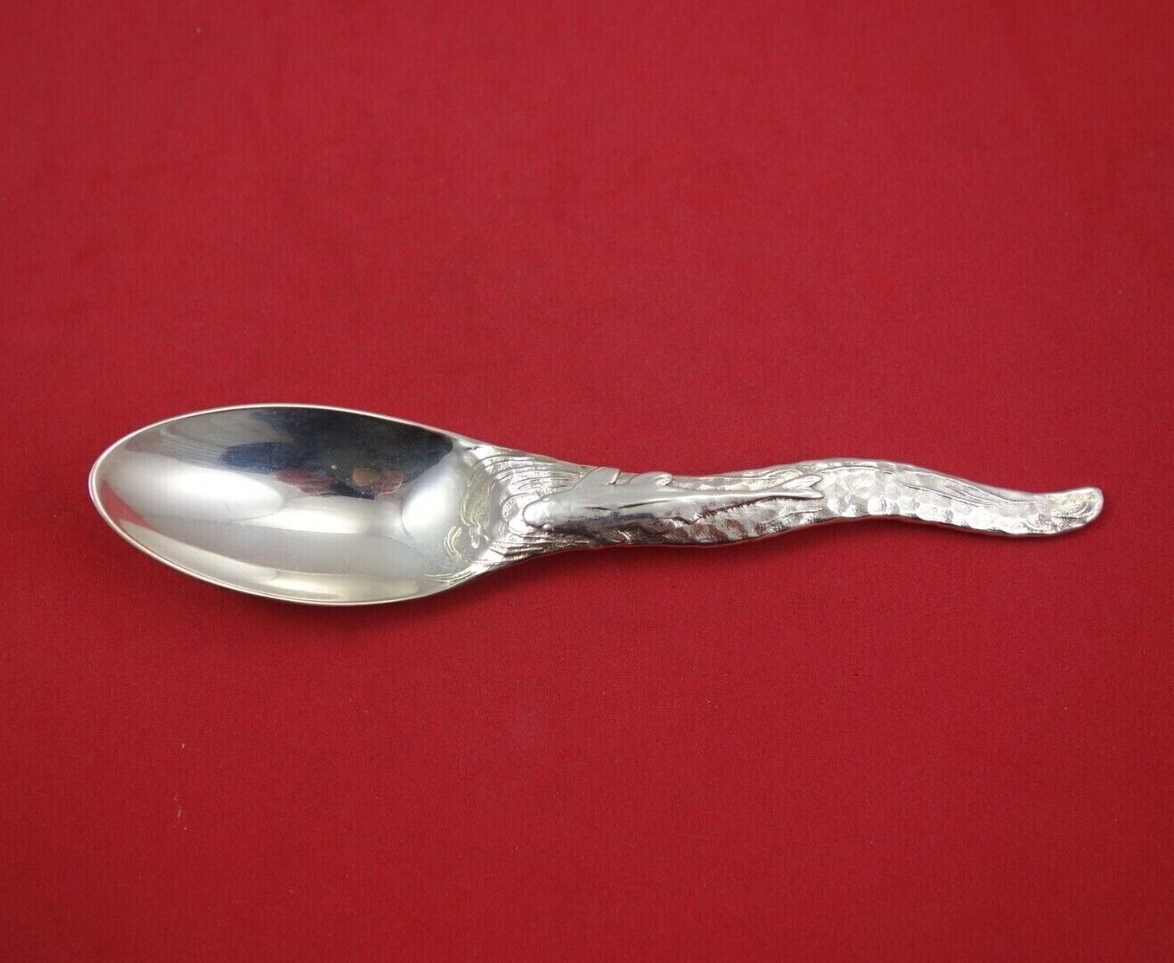 Lap Over Edge Applied by Tiffany and Co Sterling Teaspoon Catfish in Stream