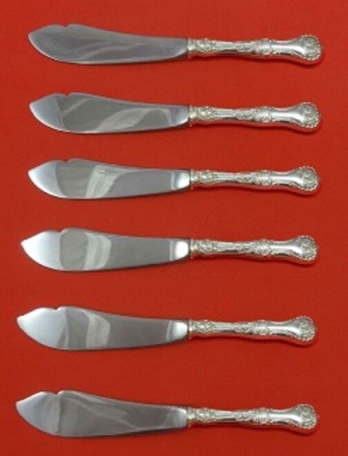 Pompadour By Whiting Sterling Silver Trout Knife Set HHWS 6pc Custom