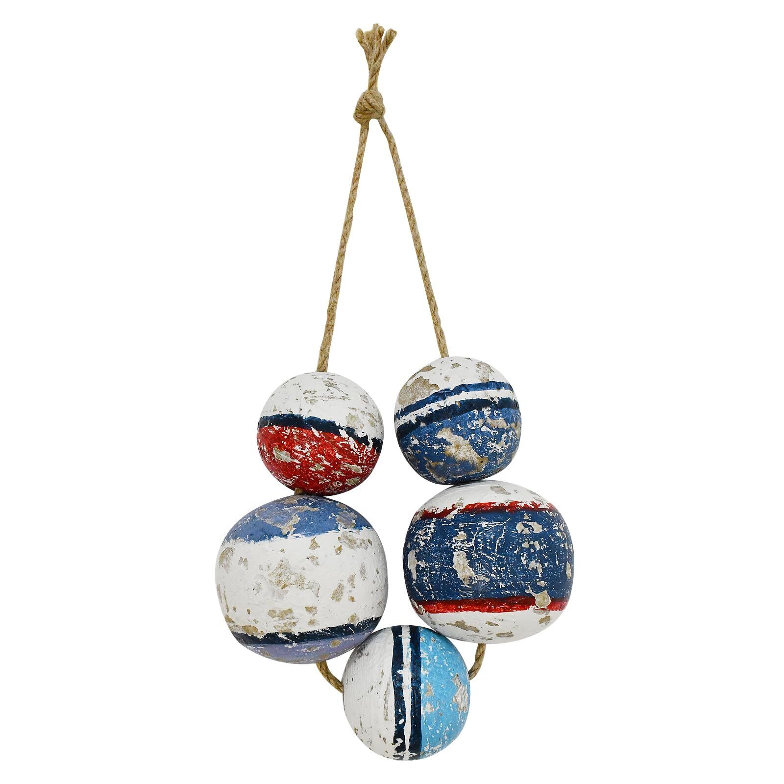 Fishing Floats Decor Wall Hanging Wooden Nautical Buoy Float Hanging Ornament...