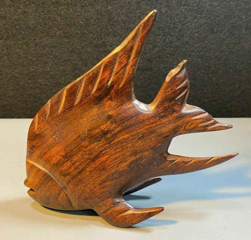 Wooden Handcarved Art Fish Sculpture - PREOWNED