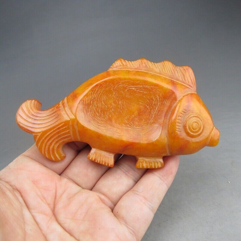 Chinese old  jade, handmade carving, natural jade,Fish, inkstonem  Y627
