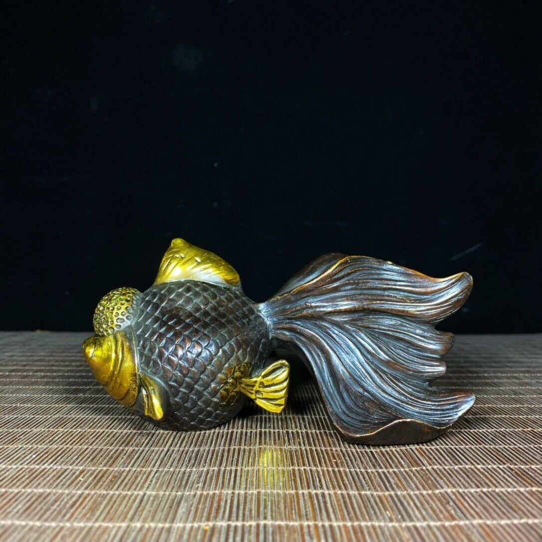 bronze sculpture home fengshui fortune wealth auspicious animal goldfish fish