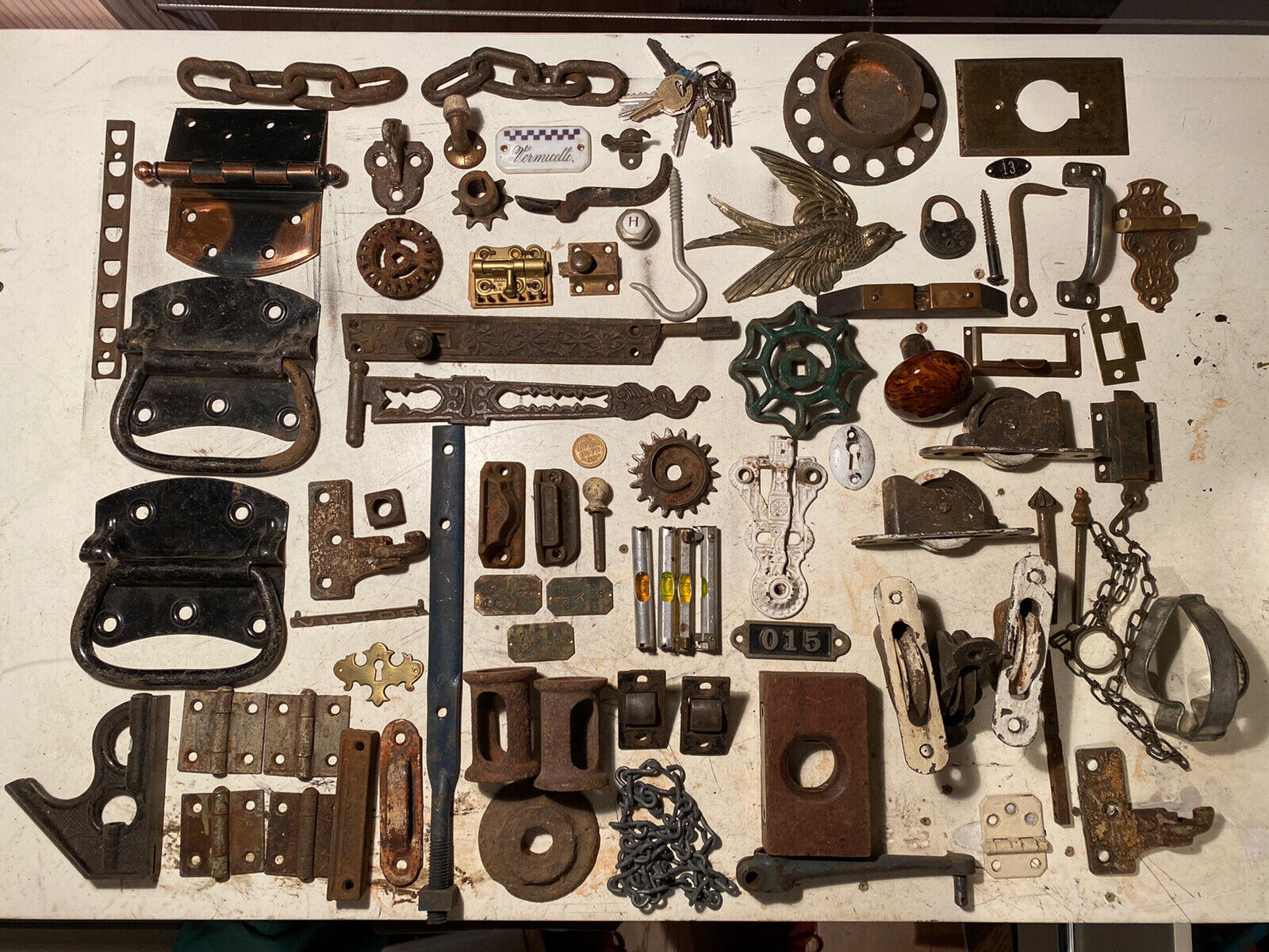 #9 junk drawer eastlake victorian hardware anyique vintage hinge hook pull knob