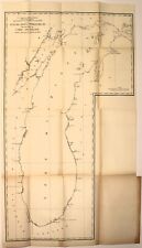 WISCONSIN, LAKE MICHIGAN, POUND NETS, FISH Antique authentic nautical map 1891 picture