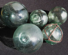 Japanese Glass Floats Lot-5 Sand-GLAZED Mixed Sizes Ocean Fishing Antique USA BZ picture
